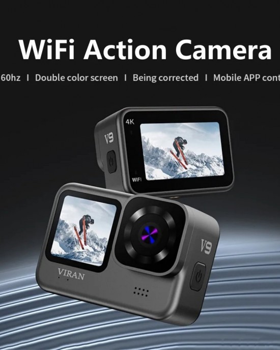 VIRAN V9 4K Dual Color Screen Diving Anti Shake Action Camera Outdoor Cycling Travel Recorder Round VIRAN V9 4K Dual Color Screen Diving Anti Shake Action Camera Outdoor Cycling Travel Recorder Round