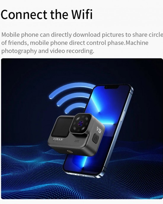 VIRAN V9 4K Dual Color Screen Diving Anti Shake Action Camera Outdoor Cycling Travel Recorder Round VIRAN V9 4K Dual Color Screen Diving Anti Shake Action Camera Outdoor Cycling Travel Recorder Round